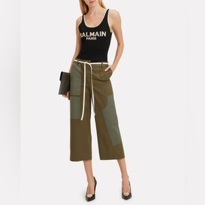 Authentic Balmain Paris Logo Linen Blend Knit Bodysuit